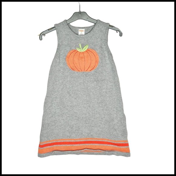 Gymboree Other - Gymboree Pumpkin‎ Applique Sleeveless Grey Sweater Dress Size 5T